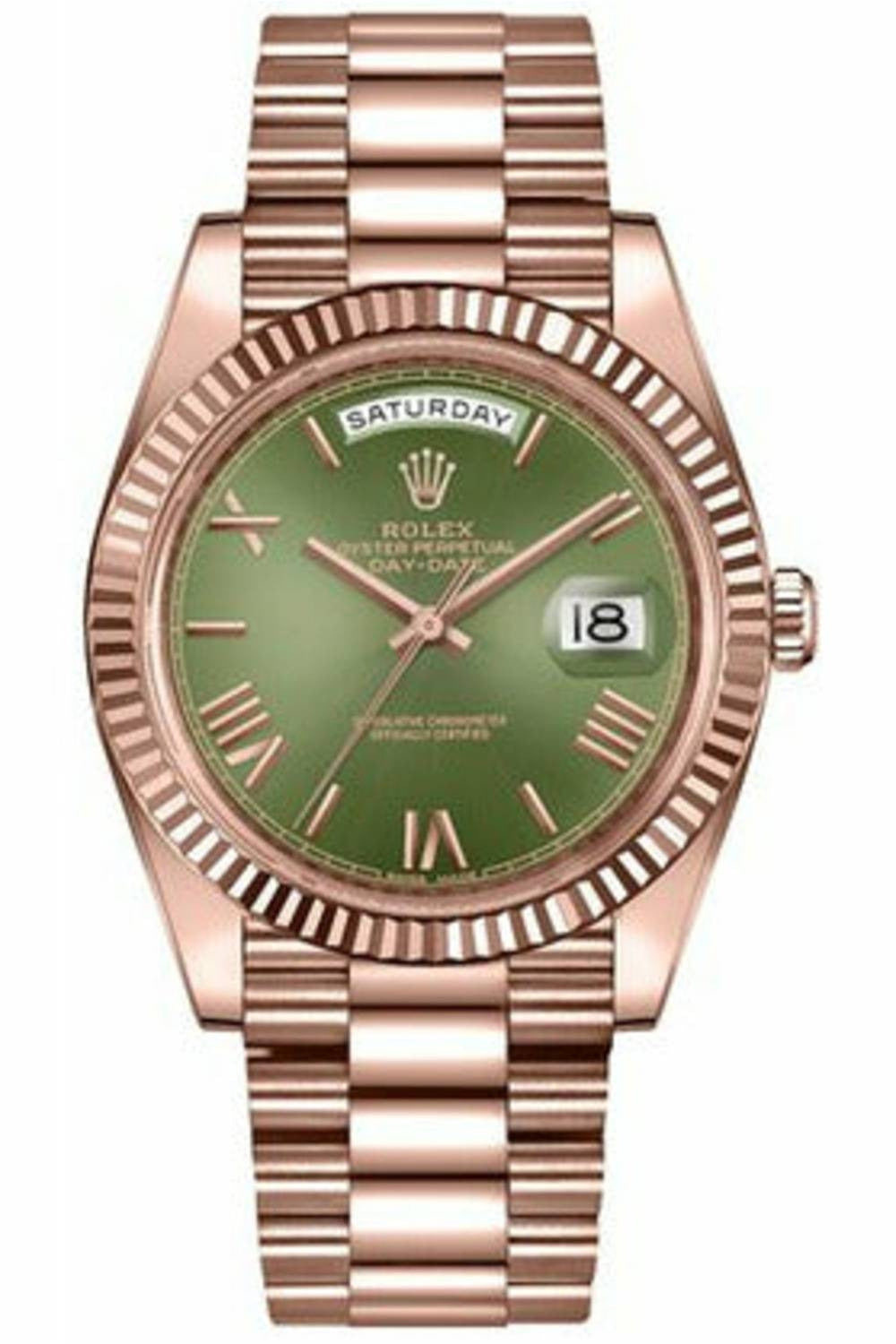 Rolex Day-Date 40 Green Dial Rose Gold Watch 228235