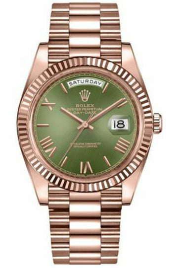 Rolex Day-Date 40 Green Dial Rose Gold Watch 228235