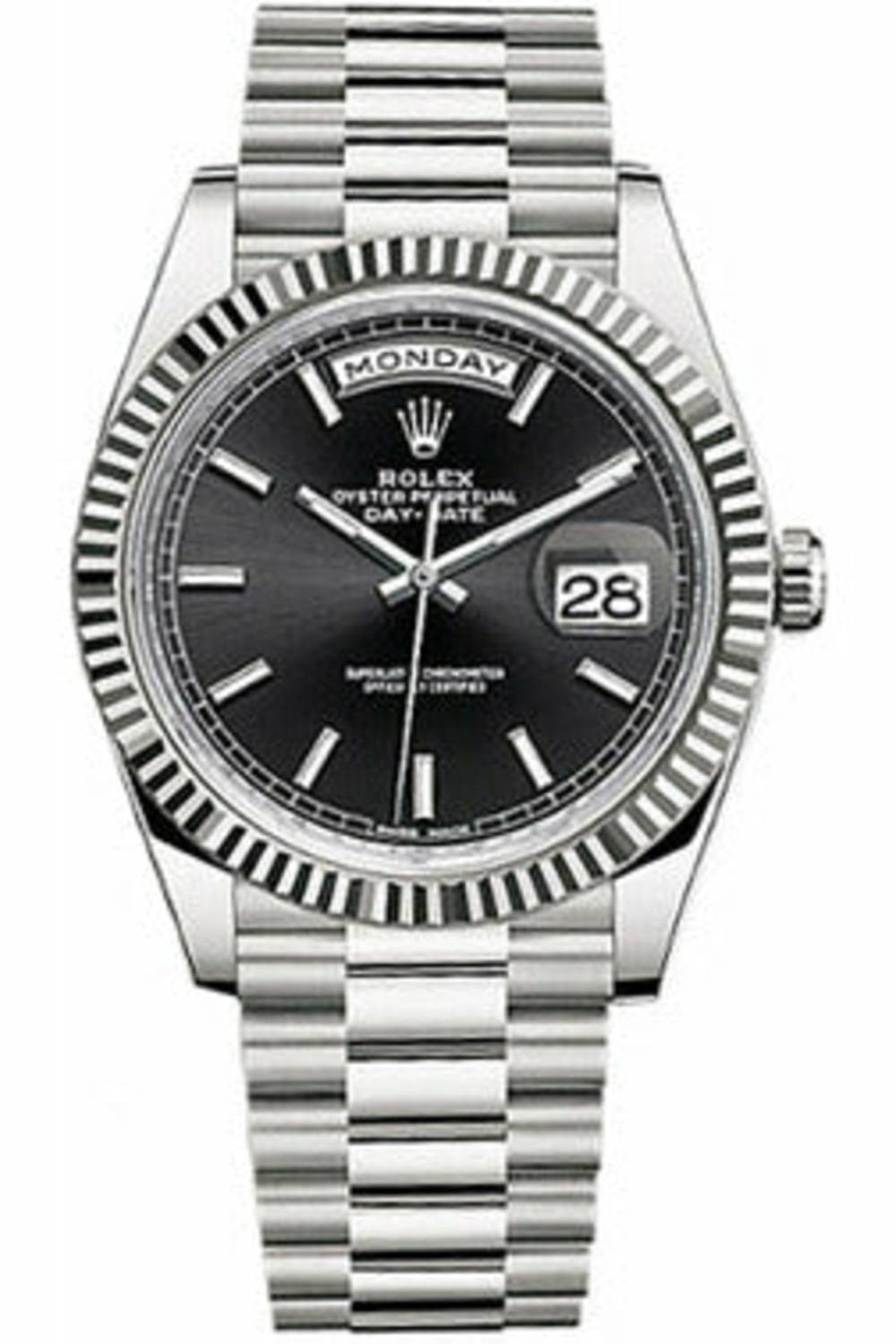 Rolex Day-Date 40mm White Gold Finish Luxury Men's Watch