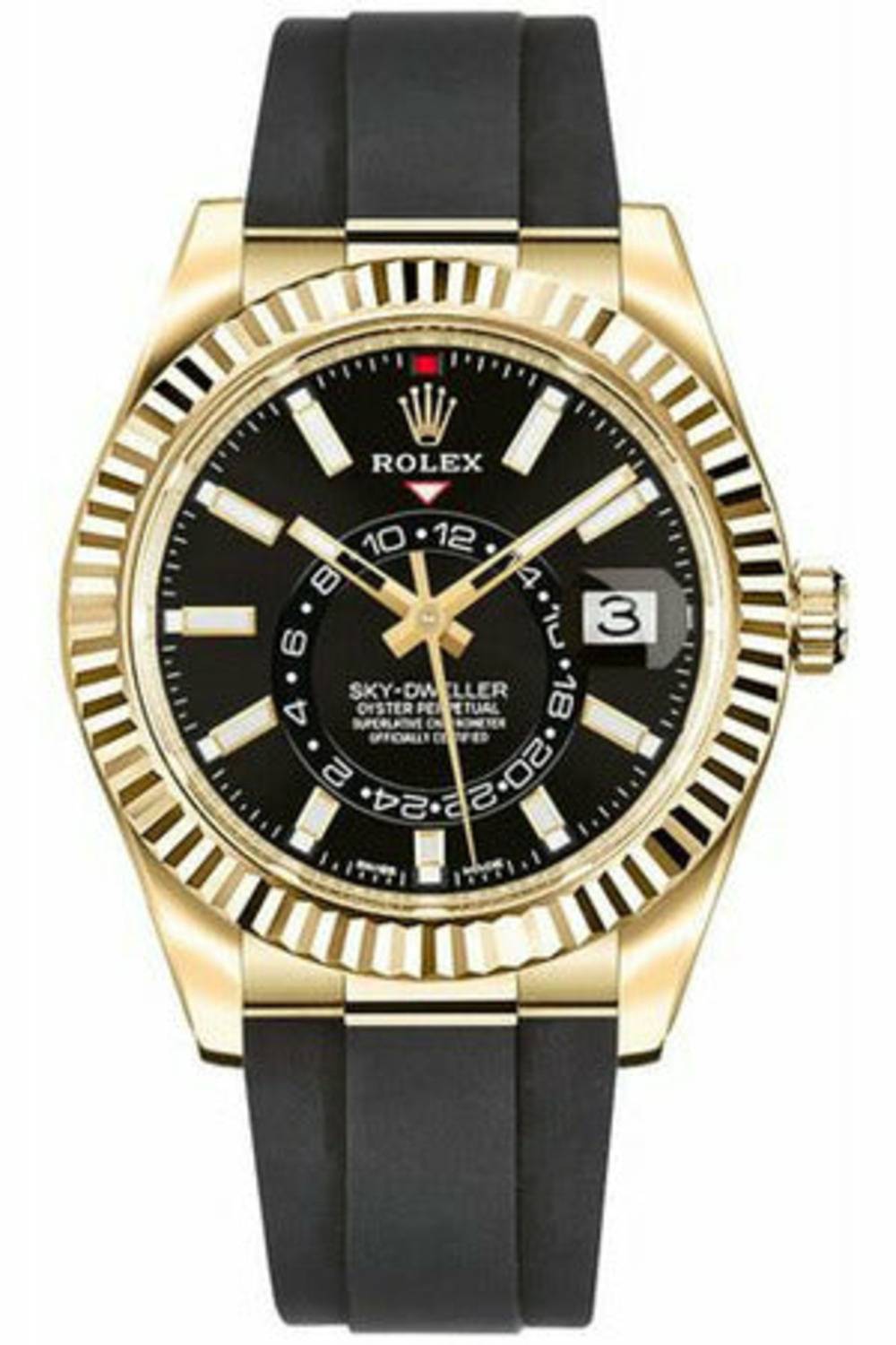 Rolex Sky-Dweller 18K Yellow Gold Luxury Men's Dress Watch