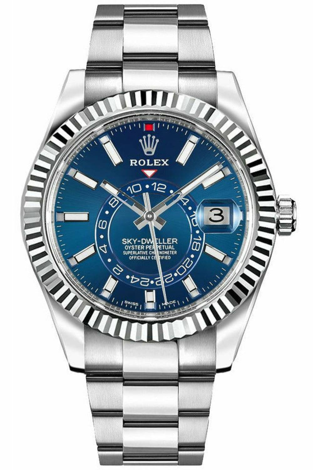Rolex Sky-Dweller 42mm Automatic Watch With Striking Blue Dial
