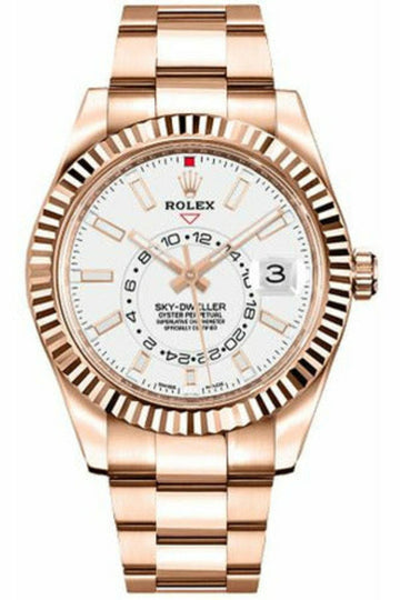 Rolex Sky-Dweller White Dial Sophisticated Automatic Luxury Wrist Watch