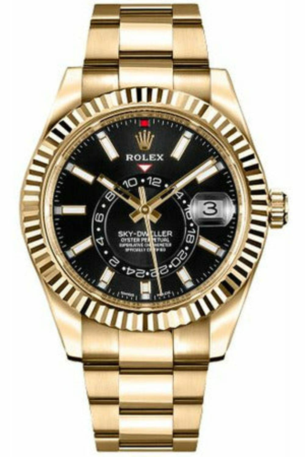 Rolex Sky-Dweller Yellow Gold Tone Luxury Mens Wrist Watch