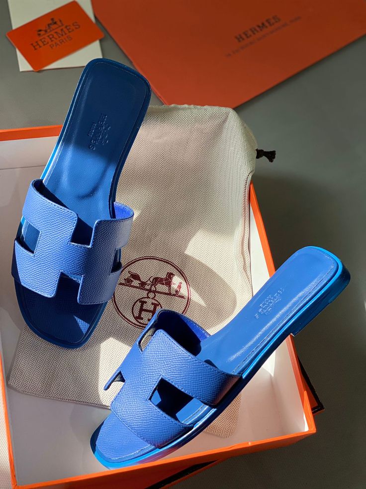 Hermes Slides Blue