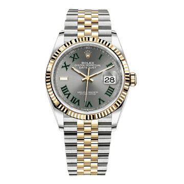 Rolex Datejust 36mm Slate Grey Green Roman Dial Watch